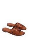 Penelope Chilvers Women's Basque Leather Sandals In Tan In Multi
