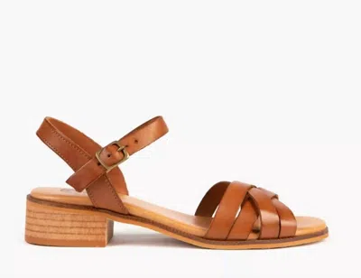 Penelope Chilvers Women's Heeled Shepherdess Leather Sandal In Tan In Brown