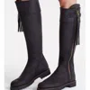 Penelope Chilvers Long Tassel Knee High Boot In Black