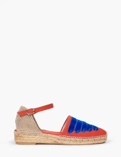 Penelope Chilvers Women's Low Mary Jane Dali Espadrilles In Blue Orange In Multi