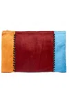 Penelope Chilvers Women's Maxi Pony Whipstitch Clutch In Tan/ Magenta In Multi
