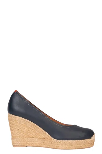 Penelope Chilvers Women's Scoop Leather Espadrille In Navy In Blue