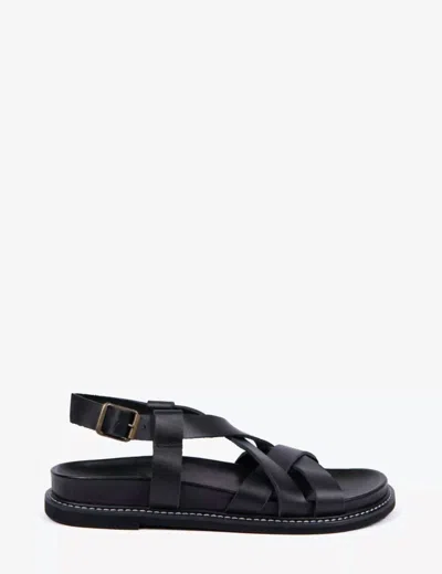 Penelope Chilvers Women's Solitaire Leather Sandals In Black