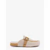 Penelope Chilvers Women's Storm Wool-lined Slide Sandal In Bone In Brown