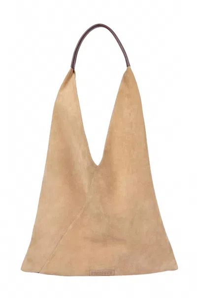 Penelope Chilvers Women's Triangle Suede Bag In Beige In Sand