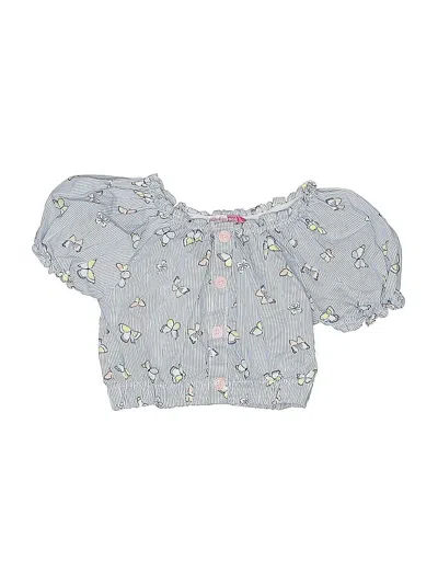 Pre-owned Penelope Mack Kids' Short Sleeve Blouse In Blue