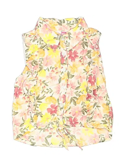 Pre-owned Penelope Mack Kids' Sleeveless Button Down Shirt In Yellow
