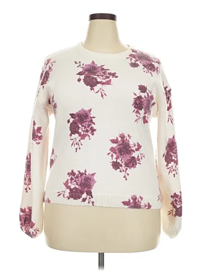 Pre-owned Penelope Rose Pullover Sweater In White