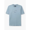 PENFIELD MENS EMBROIDERED MOUNTAIN T-SHIRT IN SOFT CHAMBRAY