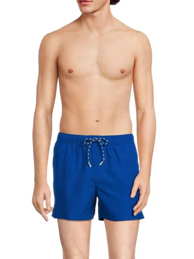 Penguin Men's Logo Drawstring Swim Shorts In Lapis Blue