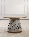 Peninsula Home Collection D'andre Dining Table In Pale Gray/gold