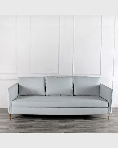 Peninsula Home Collection Emma Vegan Leather Sofa, 96" In Lavish Sky