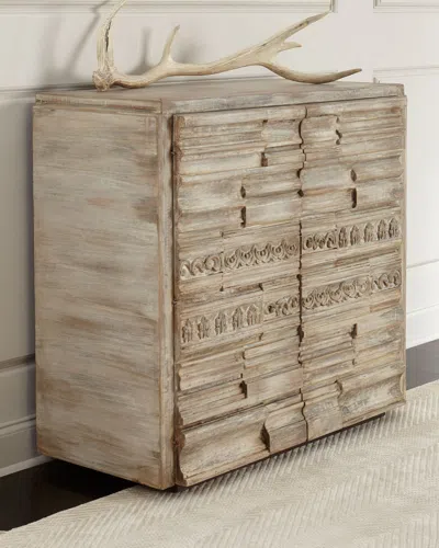 Peninsula Home Collection Harrelson Cabinet In Distressed Brown