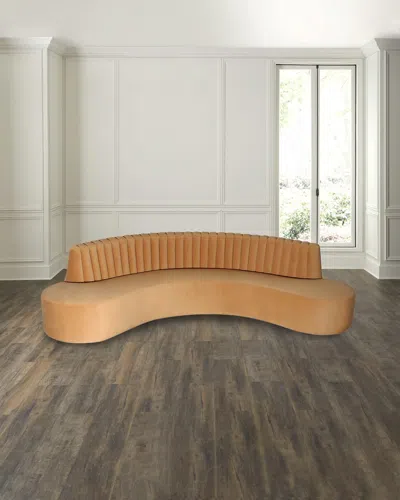 Peninsula Home Collection Kayla Velvet Sofa, 135" In Mustard