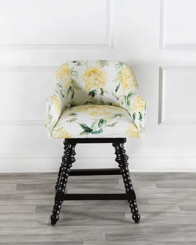Peninsula Home Collection Loren Swivel 26" Counter Stool In Maize Mums