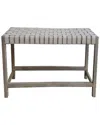 Peninsula Home Collection Madeira Leather 54in Long Bench In White