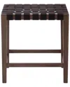 Peninsula Home Collection Madeira Leather Counter Stool In Black