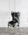 Peninsula Home Collection Margo Wingback Chair In Windsong Midnight