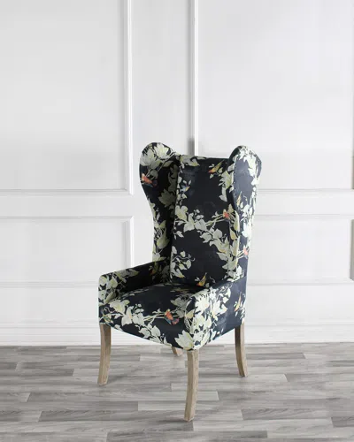 Peninsula Home Collection Margo Wingback Chair In Windsong Midnight