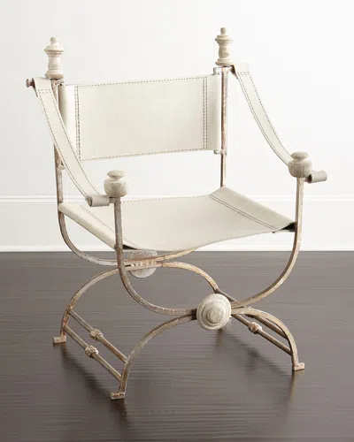 Peninsula Home Collection Martina Ivory Leather Chair