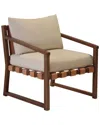 Peninsula Home Collection Peyton Woven Leather Occasional Chair In White