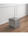 Peninsula Home Collection Soho Leather Ottoman In Silver