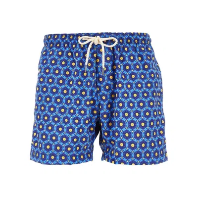 Peninsula 'procida' Printed Swim Shorts In Blue