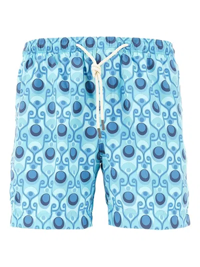 Peninsula Swimwear Abstract-print Swim Shorts In Blue