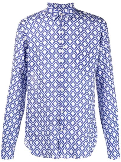 Peninsula Swimwear All-over Graphic-print Shirt In Blue