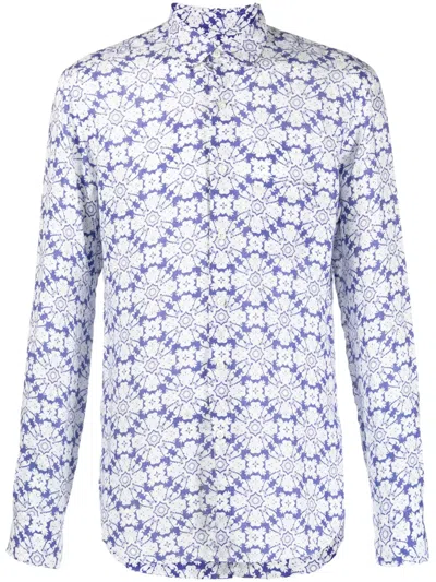 Peninsula Swimwear All-over Graphic-print Shirt In Blue