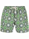 Peninsula Swimwear Anacapri Printed Swimming Shorts In Green