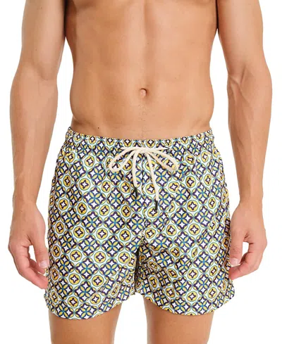 Peninsula Swimwear Geometric-pattern Swim Shorts In Black