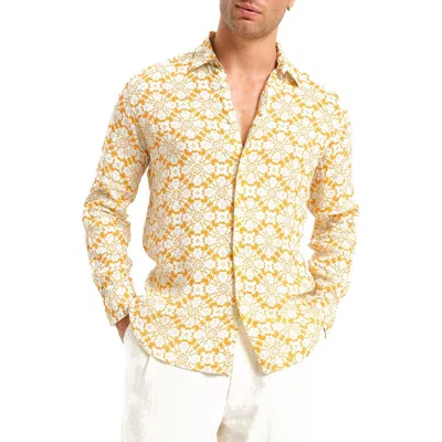 Peninsula Swimwear Casuzze Linen Shirt In Yellow