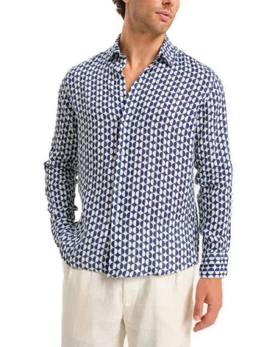 Peninsula Swimwear Costa Rei Linen Shirt In Blue