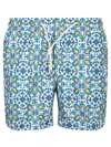 Peninsula Swimwear Floral Print Blue Boxer Swim Shorts In Blue