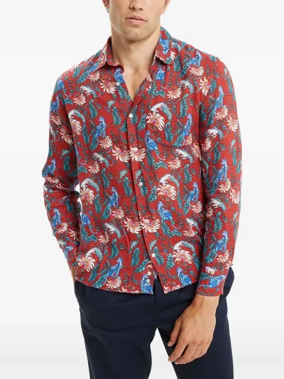 Peninsula Swimwear Floral-print Shirt In Red