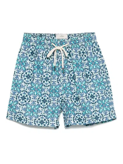 Peninsula Swimwear Floral-print Swim Shorts In Green