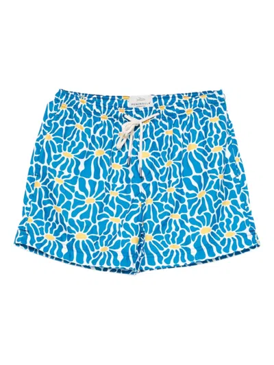 Peninsula Swimwear Badeshorts Mit Blumen-print In Blue