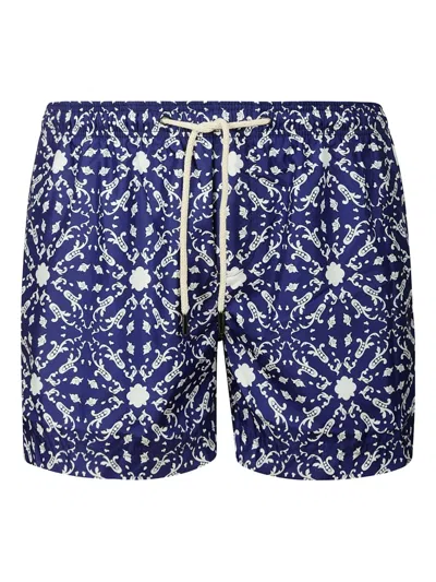 Peninsula Swimwear Floral-print Swim Shorts In Blue