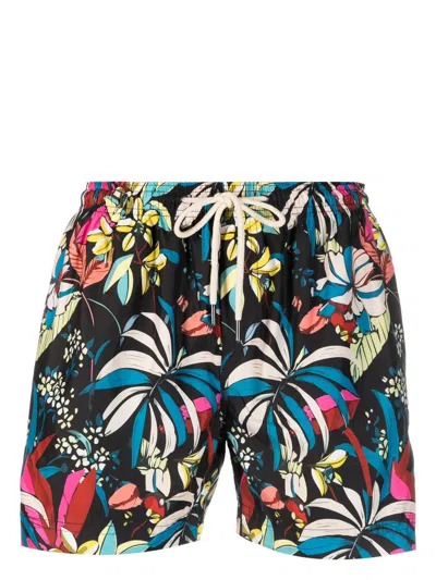 Peninsula Swimwear Floral-print Swim Shorts In Blue