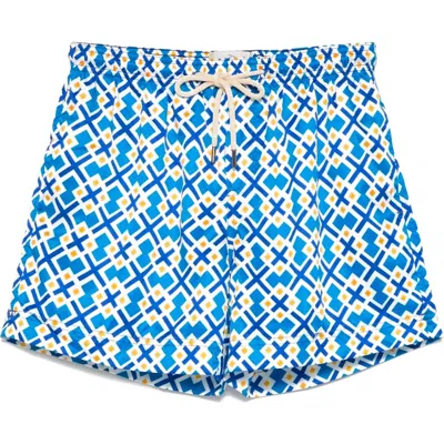 Peninsula Swimwear Badeshorts Mit Geometrischem Print In White