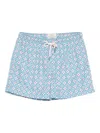 Peninsula Swimwear Geometric-pattern Swim Shorts In Gray