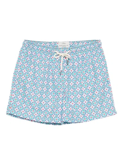 Peninsula Swimwear Geometric-pattern Swim Shorts In Gray
