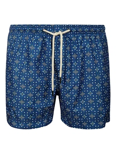 Peninsula Swimwear Geometric-pattern Swim Shorts In Blue