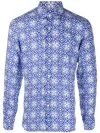 Peninsula Swimwear Geometric-print Long-sleeve Shirt In Blue