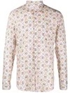Peninsula Swimwear Geometric-print Long-sleeve Shirt In Neutrals