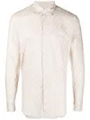Peninsula Swimwear Geometric-print Long-sleeve Shirt In White