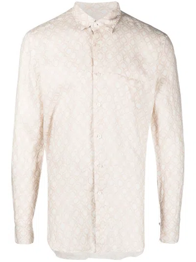 Peninsula Swimwear Geometric-print Long-sleeve Shirt In White