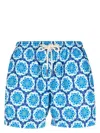Peninsula Swimwear Geometric-print Swim Shorts In Blue