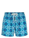 Peninsula Swimwear Geometric-print Swim Shorts In Blue